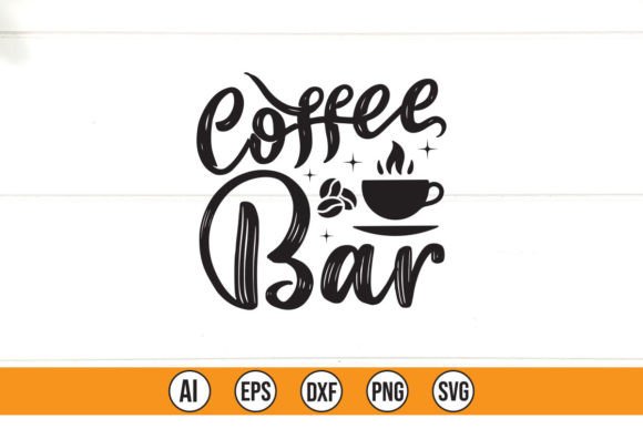 Coffee Bar Embroidery Design
