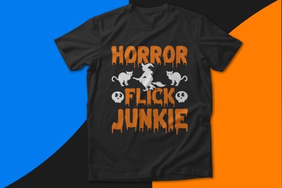 Horror Flick Halloween T-Shirt Design