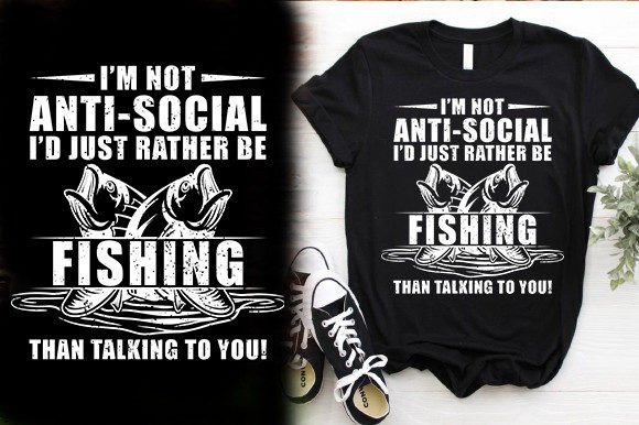 I M Anti Social: A Designer's Take on This Fishing Quote
