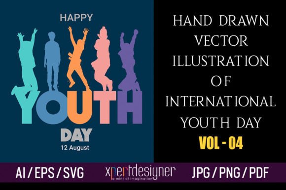Review: International Youth Day Vector Design-04 for Embroidery