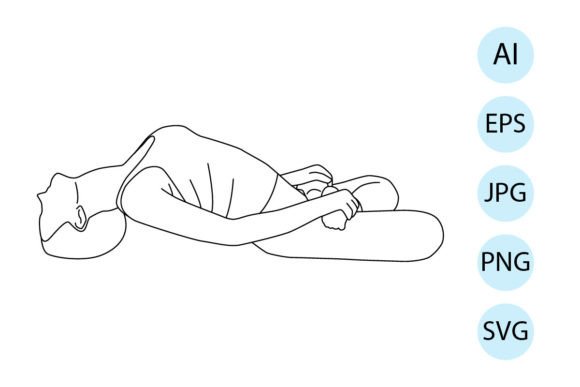 Review: Line Art of Yoga in Lotus Fish Pose for Stitching