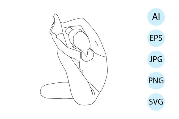 Review: Line Art Yoga in Revolved Heron Pose